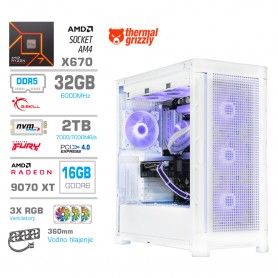 Gaming računalnik MEGA S11 AMD Ryzen 7-7700X | RX9070 XT | 32GB-DDR5 | 2TB-NVMe | Brez OS | Bel + Estetski kabli