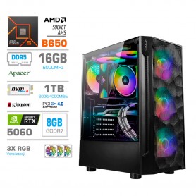 Gaming računalnik MEGA S7 AMD Ryzen 5-7600 | RTX5060 | 16GB-DDR5 | 1TB-NVMe | Brez OS