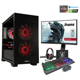 Gaming komplet MEGA S7X AMD R5-5500 | RTX5050 | 16GB | 1TB-NVMe | Win 11 Home | Črn + Estetski kabli