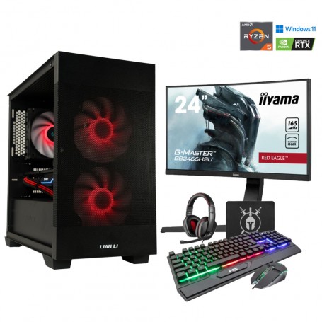 Gaming komplet MEGA S7X AMD R5-5500 | RTX5050 | 16GB | 1TB-NVMe | Win 11 Home | Črn + Estetski kabli