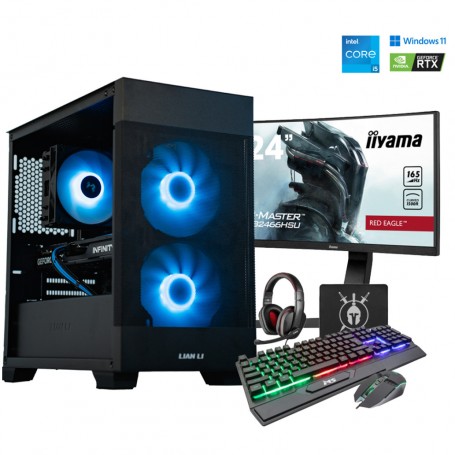Gaming komplet MEGA S7X - Intel i5-14400F | RTX5050 | 16GB | 1TB-NVMe | Win 11Home | Črn + Estetski kabli