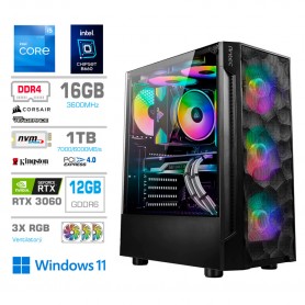 Gaming računalnik MEGA S7 Intel Core i5-12400F | 16GB | RTX 3060 |1TB NVMe | Win11 Home