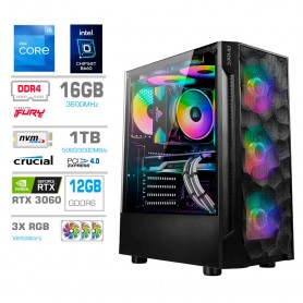 Gaming računalnik MEGA S7 Intel Core i5-12400F | 16GB | RTX 3060 | 1TB-NVMe | Brez OS