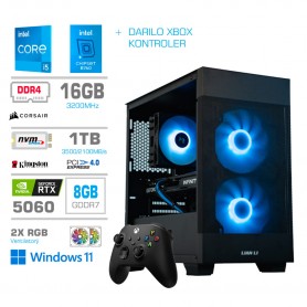 Računalnik MEGA S7X Intel Core i5-14400 | RTX5060 | 16GB | 1TB-NVMe | Win 11 Home | Črn + Estetski kabli * DARILO *