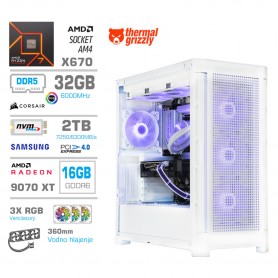Gaming računalnik MEGA S11 AMD Ryzen 7-7700X | RX9070 XT | 32GB-DDR5 | 2TB-NVMe | Brez OS | Bel + Estetski kabli