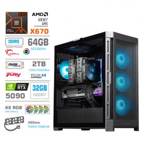 Gaming računalnik MEGA S11 AMD Ryzen 9-9900X3D | RTX5090 | 64GB-DDR5 | 2TB-NVMe | Brez OS