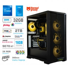 Gaming računalnik MEGA S10 Intel Core i7-12700K | RX9070 XT | 32GB-DDR5 | 2TB-NVMe | Brez OS | Črn + Estetski kabli
