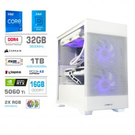 Gaming računalnik MEGA S7X Intel Core i7-14700F | RTX5060Ti-16GB | 32GB | 1TB-NVMe | Brez OS | Bel + Estetski kabli