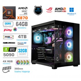 Računalnik MEGA MT S5 R7-9850X3D/RTX5090/64GB-DDR5/4TB/1050W/Brez OS/črna RGB ( ROG Strix )
