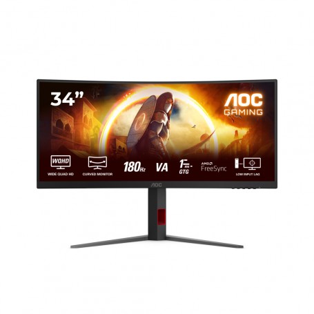 Gaming monitor AOC CU34G4 | 34,0" | 3440 x 1440 | (180hz) - VA | Ukrivljen (curved) | 0,5ms | FreeSync