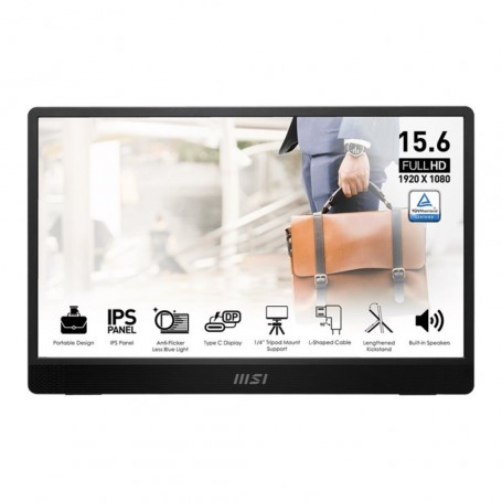 Prenosni monitor MSI 39,6 cm (15,6") MP161 E2 1920x1080 IPS 4ms Mini-HDMI 2xUSB-C Zvočniki D...