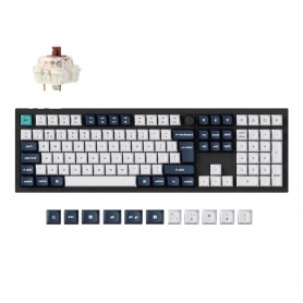 Mehanska Tipkovnica brezžična Keychron Q6 Max rjava stikala UK | črna RGB (Q6M-M3-UK)