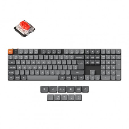 Tipkovnica brezžična, bluetooth, USB Keychron K5 Max rdeča stikala UK | siva RGB (K5M-H1-UK)