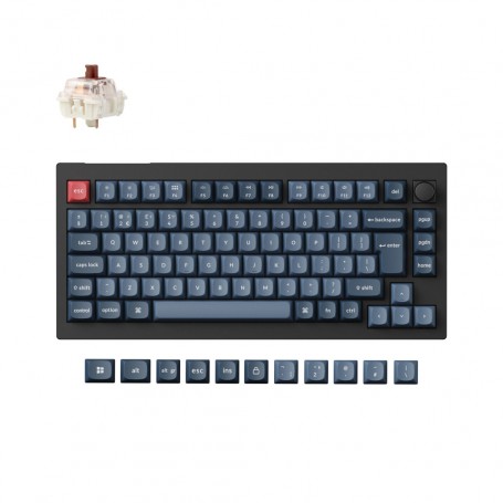Tipkovnica brezžična, bluetooth, USB Keychron V1 Max mehanska rjava stikala UK | črna siva R...