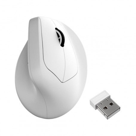Miš brezžična, bluetooth, USB ergonomska Keychron M5 30000DPI vertikalna bela (M5-A24)